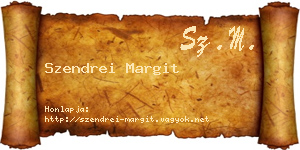 Szendrei Margit névjegykártya