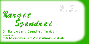 margit szendrei business card